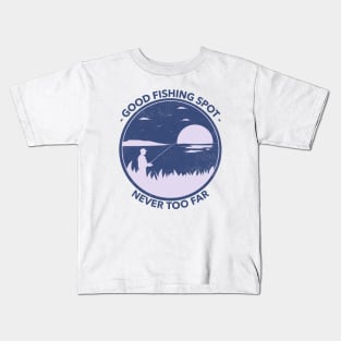 Good fishing spot (night) Kids T-Shirt